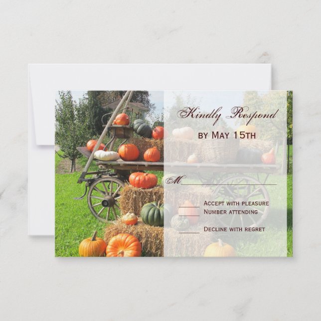 Cartes RSVP pour Citrouille rustique et Mariage ca (Devant)