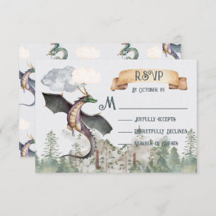Cartes RSVP pour dragon de forêt enchantée
