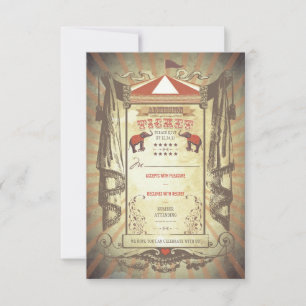 Cartes RSVP pour le mariage des éléphants du cirqu