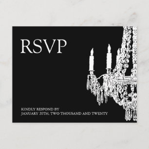 Cartes RSVP pour lustre noir et blanc classique