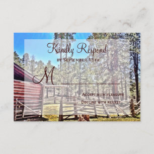 Cartes RSVP pour Mariage campagnard corral de chev