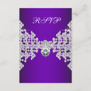 Cartes RSVP pour un Sweet Sixteen Purple Diamonds