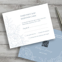 Cartes RSVP poussiére bleu Pivoine vietnamienne bi