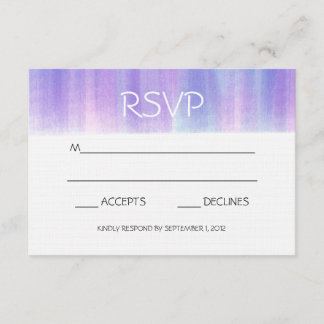 CARTES RSVP PURPLE ET ROSE WATERCOLOR
