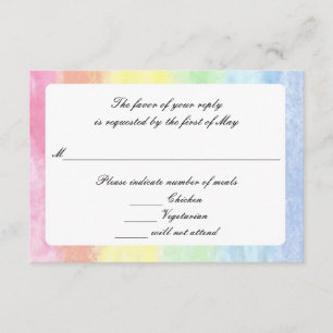 Cartes RSVP "Rainbow Watercolor"