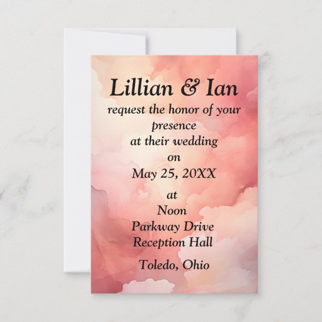 Cartes RSVP Red Watercolor (Devant)