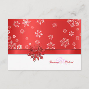 Cartes RSVP Red & White Snowflake hiver