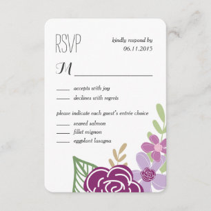 Cartes RSVP/Réponse du Mariage des fleurs radioact