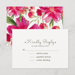 Cartes RSVP Romantic Watercol Floral Wedal