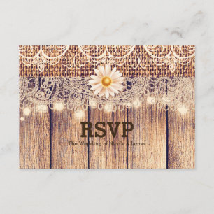 Cartes RSVP Rustique Mason Jars Daisies et dentell