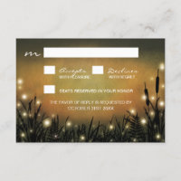 Cartes RSVP Rustiques Enchanted Forest Firefly Wed