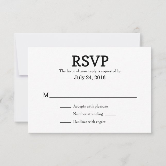 Cartes RSVP simples de mariage (Devant)