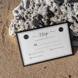 Cartes RSVP simples en noir et blanc