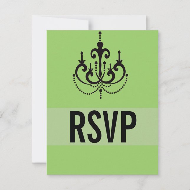 Cartes RSVP style Vegas Funky, Vert (Devant)