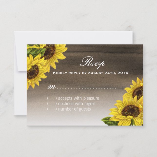 Cartes RSVP Sunflower Watercolor (Devant)