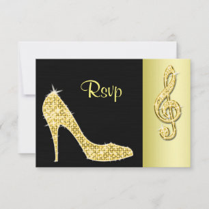 Cartes RSVP Talon Doré & Clé de Sol
