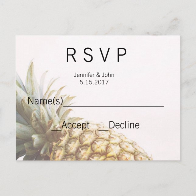 Cartes RSVP Tropical Ananas (Devant)