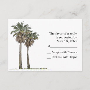 Cartes RSVP Tropical Palm Trees