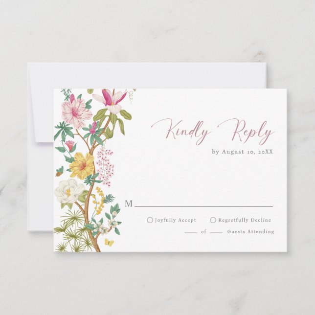 Cartes RSVP Vintages florales (Devant)