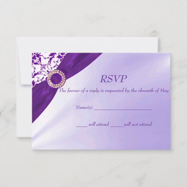 Cartes RSVP violettes (Devant)