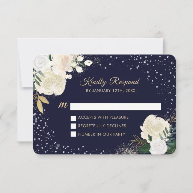 Cartes RSVP Woodland d'hiver (Devant)