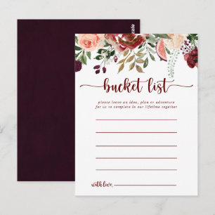 Cartes Rustic Summer Floral Simple Bucket List