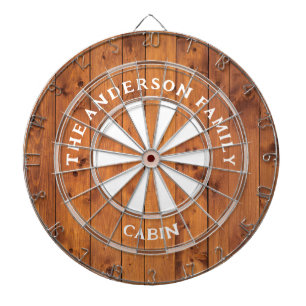 Cartes Rustique en bois foncé Nom de famille Cible