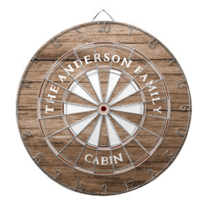 Cartes Rustique en bois foncé Nom de famille Cible