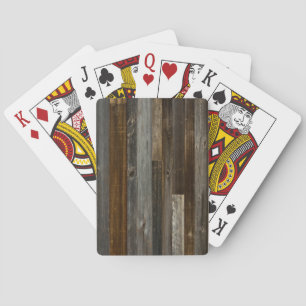 Cartes Rustiques De Jeu En Bois