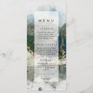 cartes rustiques de menu de mariage d'Amalfi