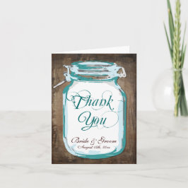 Cartes rustiques de Merci de mariage de pot de
