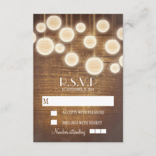 Cartes rustiques du mariage campagnard RSVP
