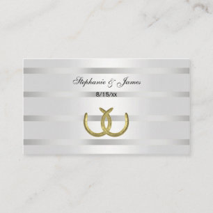 Cartes Rustiques Golden Horseshoes Silver Wht Esco