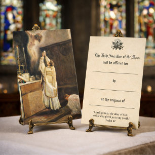 Cartes sacrées de l'offrande de la messe catholiqu