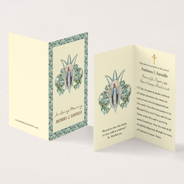 Cartes sacrées du mémorial funéraire catholique (Intérieur et extérieur)