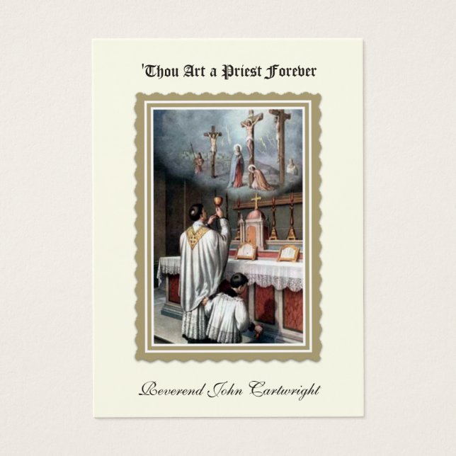 CARTES SAINES DE L'ORDINATION DU PRIÊTRE CATHOLIQU (Devant)