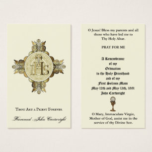 CARTES SAINTES ANNIVERSAIRE D'ORDINATION DE PRÊTRE