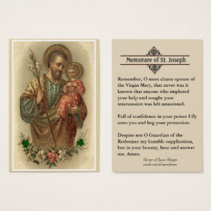 Cartes saintes de prière catholique de St Joseph