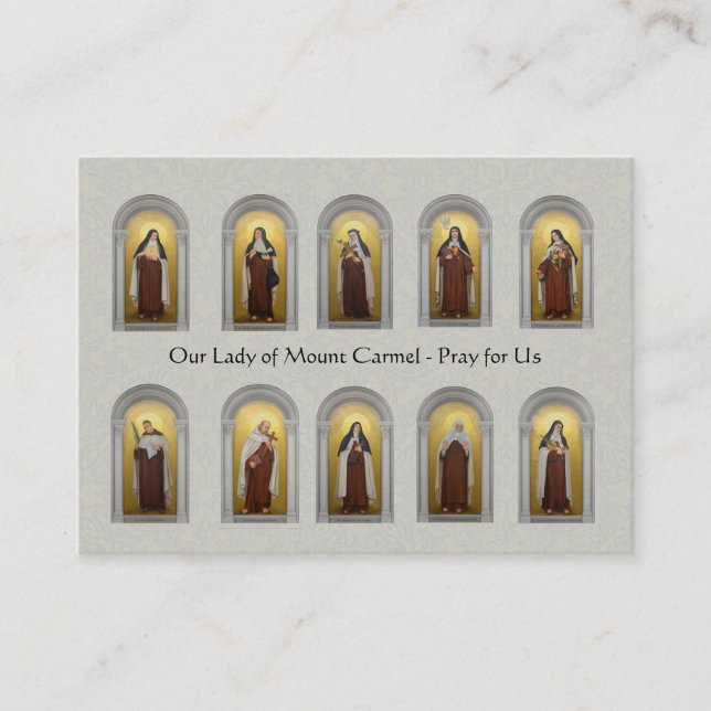 Cartes saintes de saints de prêtres carmélites (Devant)