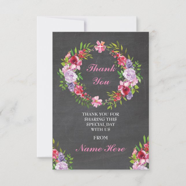 Cartes saintes florales de croix religieuse de (Devant)