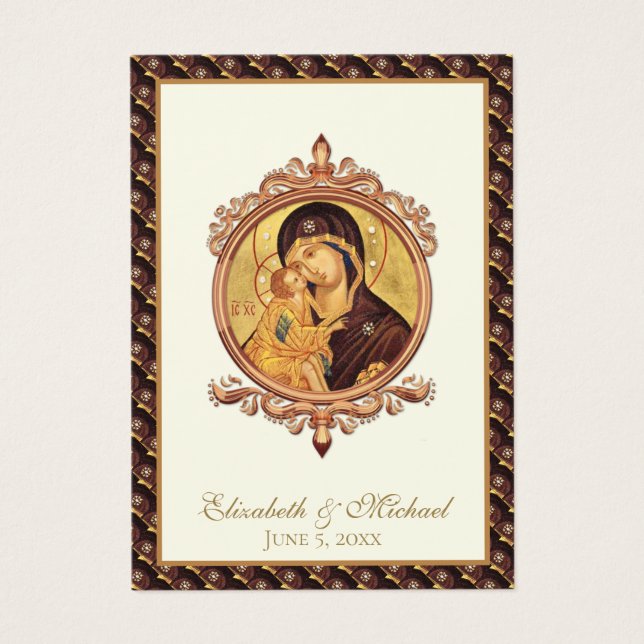 Cartes saintes Mariages byzantines orthodoxes (Devant)