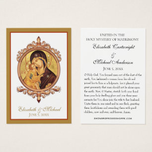 Cartes saintes Mariages byzantines orthodoxes