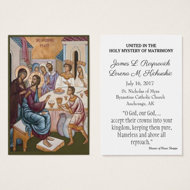 Cartes saintes Mariages des rites de Pâques byzant (Devant & derrière)