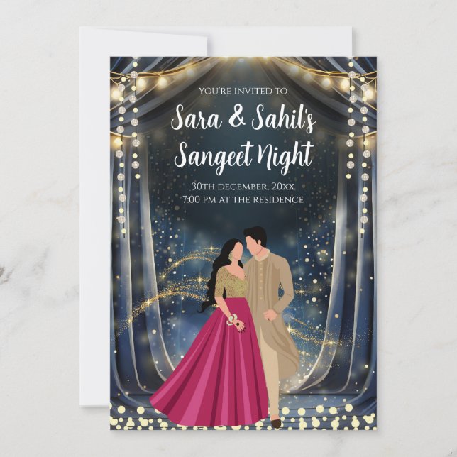 Cartes Sangeet Digital Indian Wedding invite (Devant)