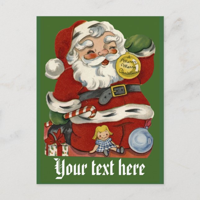 Cartes Santa Claus Vintages personnalisables (Devant)