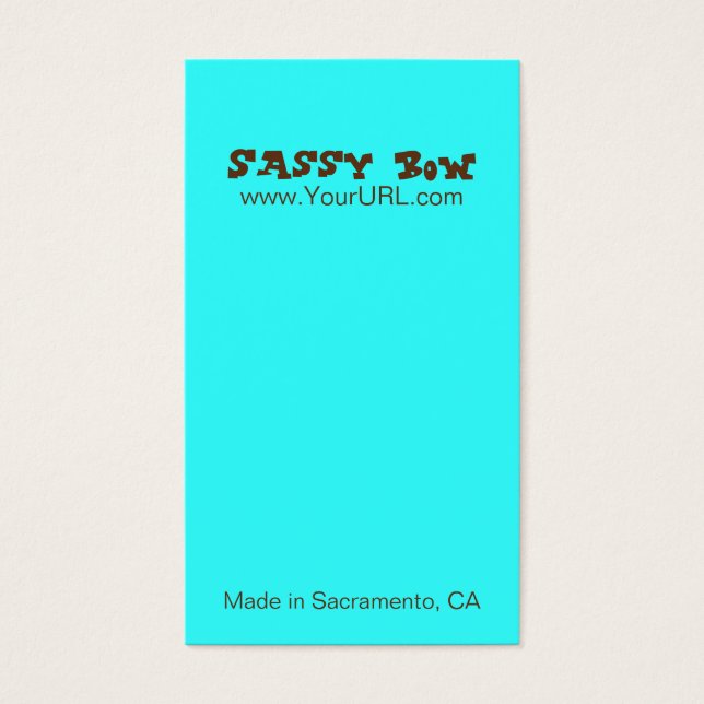 Cartes Sassy Bow Blue & Turquoise Bow (Devant)