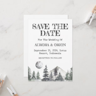 Cartes "save the date" pour mariage en camping
