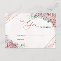 Cartes "Say Yes to the dress" florales dorées Spri