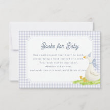Cartes Silly Goose Books pour bébé à carreaux bleu