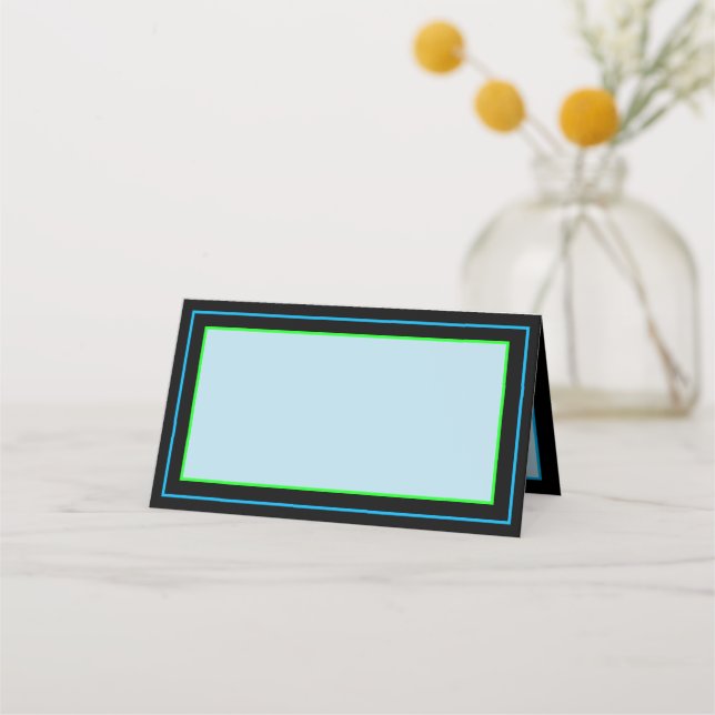 Cartes simples en néon bleu (Devant)